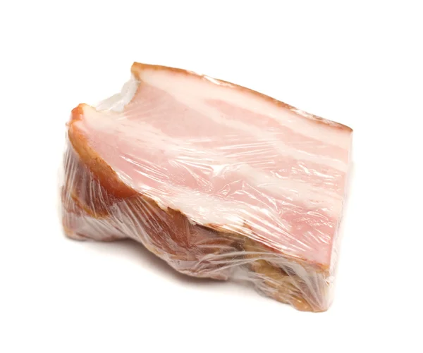 Uzená slanina izolovaných na bílém — Stock fotografie