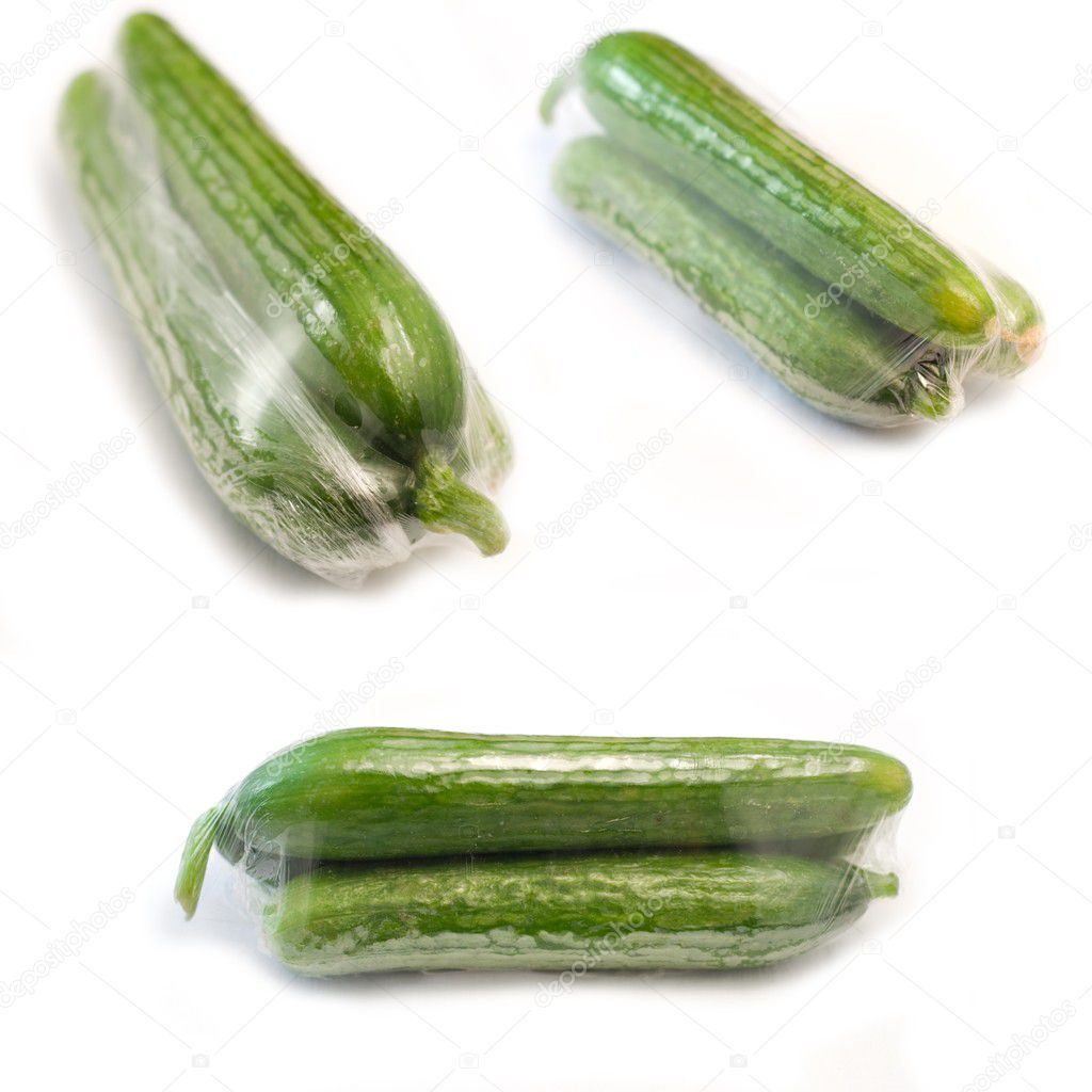 Cucumbers on the white background (isolated).