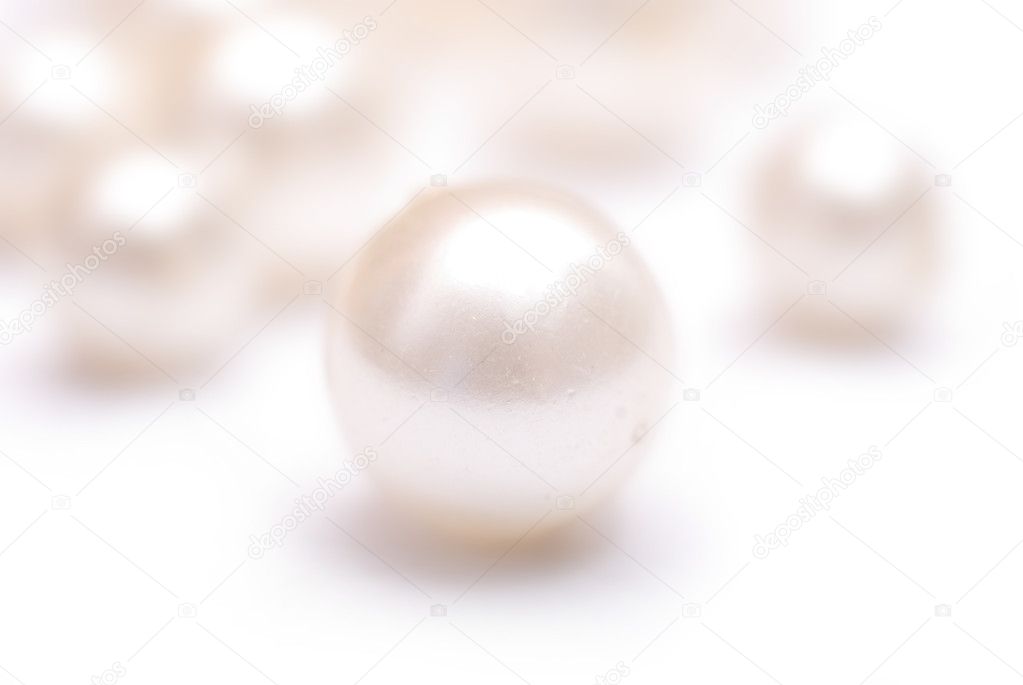 Beads on white