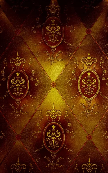 Luxe papier peint floral doré — Photo