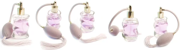 Пляшка парфумів ізольована на білому — стокове фото
