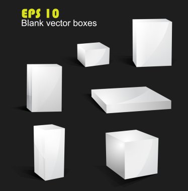 Blank vector boxes clipart