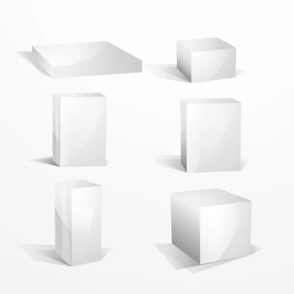 Cajas vectoriales en blanco — Archivo Imágenes Vectoriales