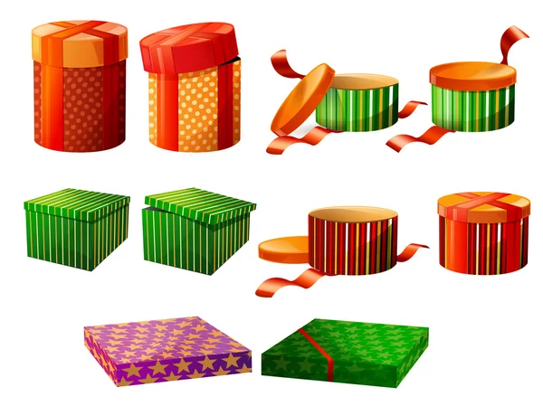 Set di scatole isolate modificabili per vextor di Natale — Vettoriale Stock