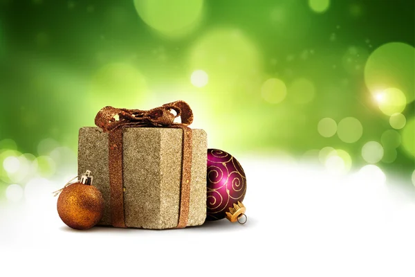 Kerstcadeau doos achtergrond — Stockfoto