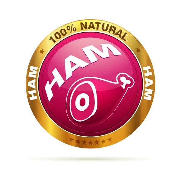 100 percent natural HAM badge — Stock Vector