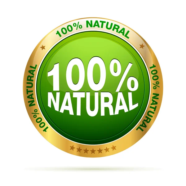 100 procent naturliga badge — Stock vektor
