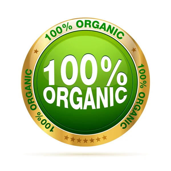 Distintivo 100% orgânico — Vetor de Stock