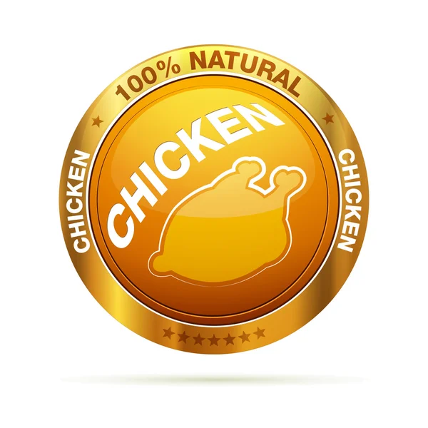 100% 自然な鶏のバッジ — ストックベクタ