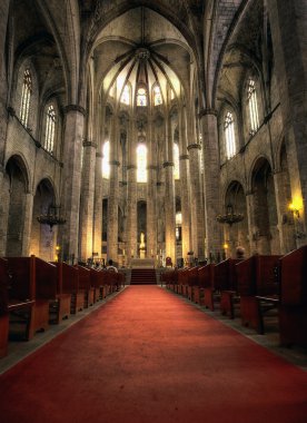 Interior of Santa Maria del Mar in Hdr clipart