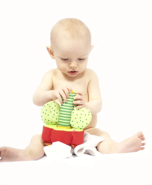 Bebê concentrado — Fotografia de Stock
