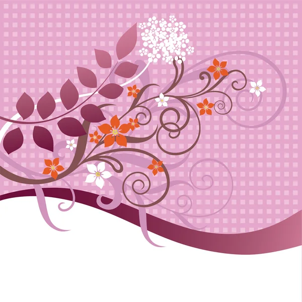 Adorno floral rosa y naranja — Vector de stock