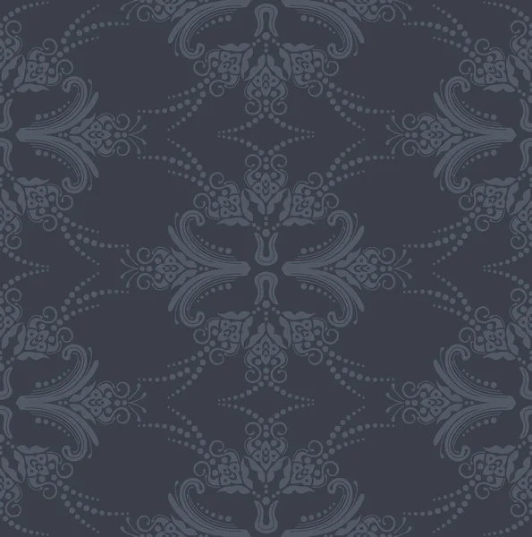 럭셔리 원활한 회색 꽃무늬 벽지 — 스톡 벡터