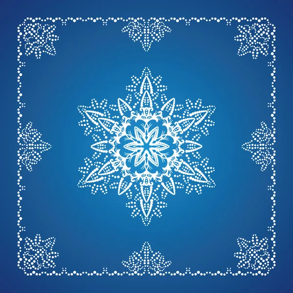 Ενιαίο αναλυτικές νιφάδα χιονιού με σύνορα Χριστούγεννα — Διανυσματικό Αρχείο