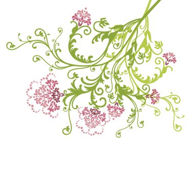 Pink flowers isolated clipart