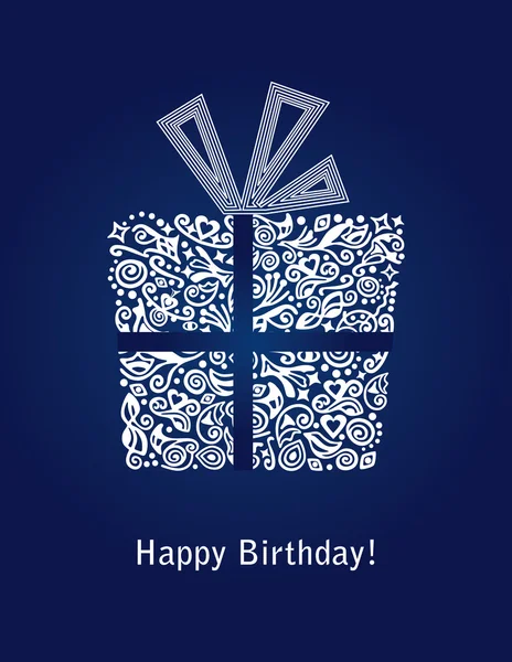 Carte bleue joyeux anniversaire — Image vectorielle