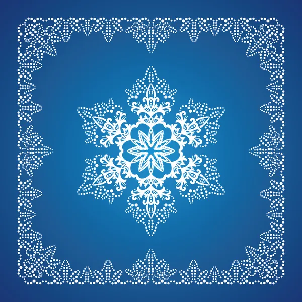 Flocon de neige unique avec bordure de Noël — Image vectorielle