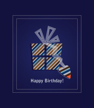 mavi mutlu doğum günü kartı