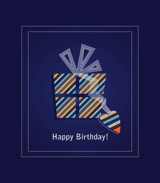 Blå Grattis på födelsedagen-kort — Stock vektor