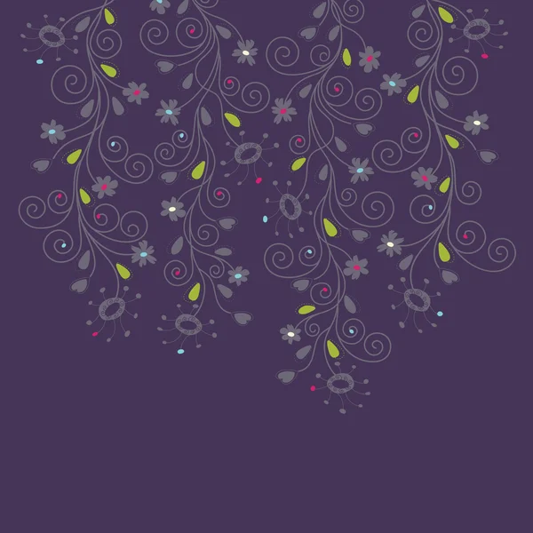Fond floral violet foncé — Image vectorielle