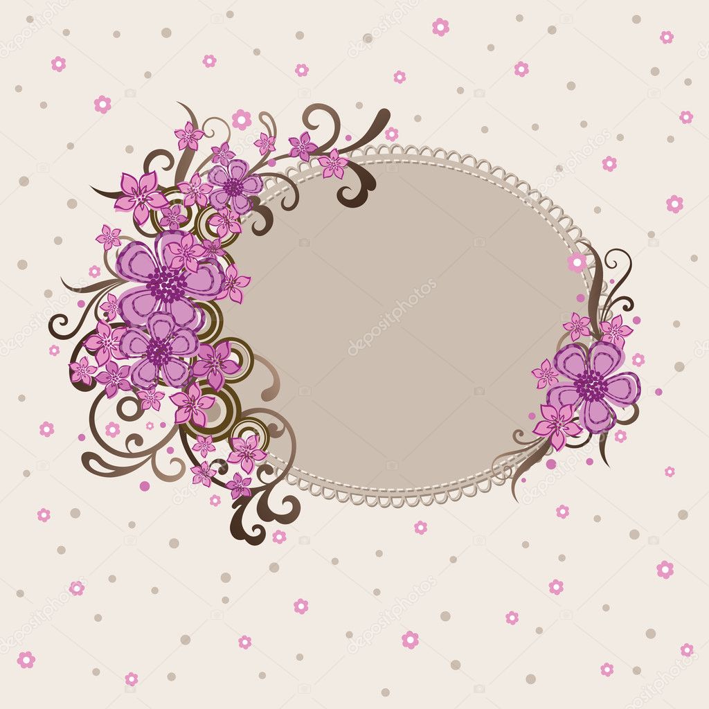 Decorative pink floral frame