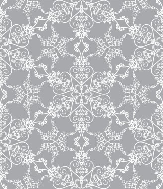 Snowflake pattern on silver background clipart