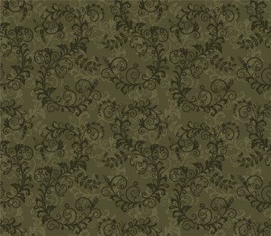 Seamless khaki green foliage camouflage wallpaper clipart