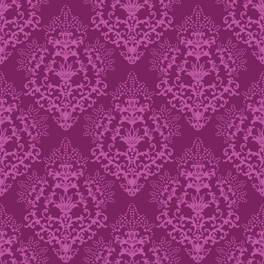 Seamless fuchsia purple floral wallpaper clipart