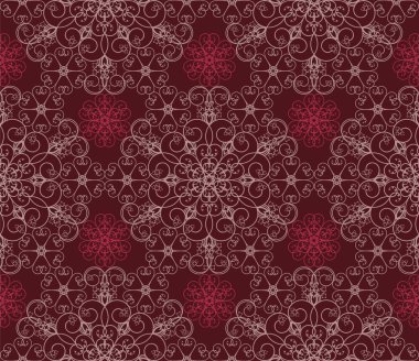 Detailed maroon floral pattern clipart