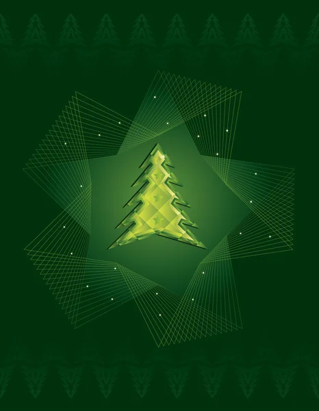 Groene diamant kerstboom — Stockvector