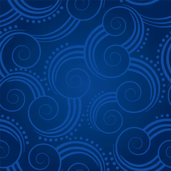 Fond bleu tourbillonne sans couture — Image vectorielle