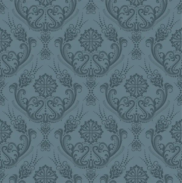 Papier peint floral gris sans couture de luxe — Image vectorielle