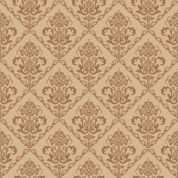 Papier peint floral brun sans couture — Image vectorielle