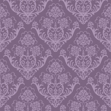 Seamless purple floral wallpaper clipart