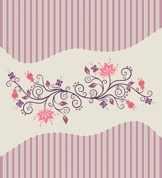 Розовые Векторные Цветы Полоски Изображение Является Векторной Иллюстрацией Пожалуйста Посетите — стоковый вектор