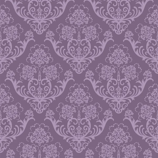 Seamless purple floral wallpaper — Stock Vector