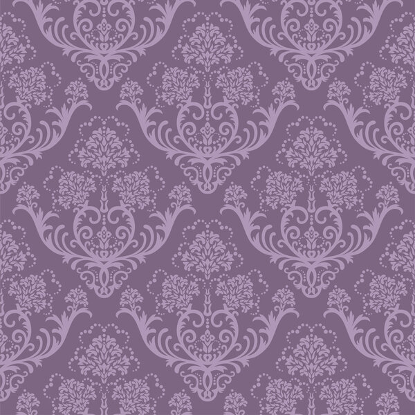 Seamless purple floral wallpaper