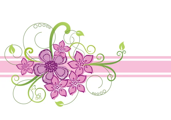 花のボーダー設計 — ストックベクタ