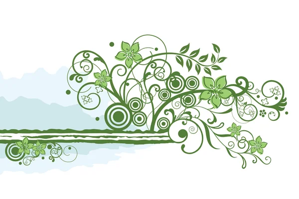 緑色の花の境界線要素 このイメージは ベクトル イラストです — ストックベクタ