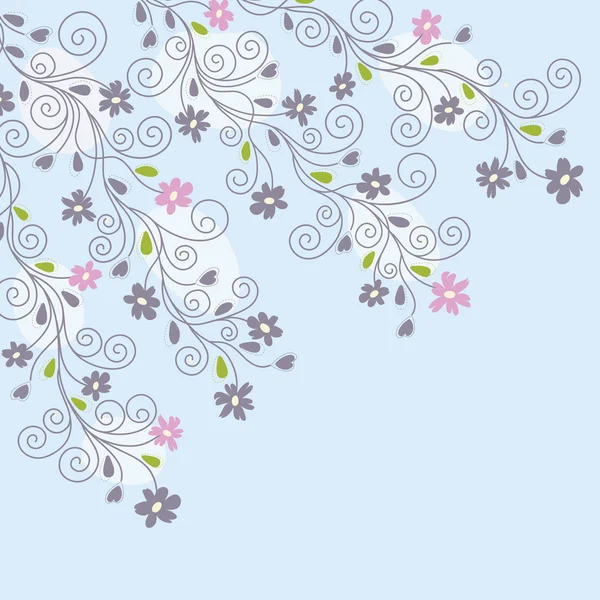 Cute light blue floral background — Stock Vector