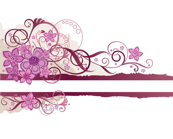テキスト用のスペースとピンクの花のバナー — ストックベクタ