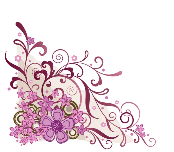 Růžové Květinové Roh Designový Prvek Tento Obrázek Vektorové Ilustrace — Stockový vektor