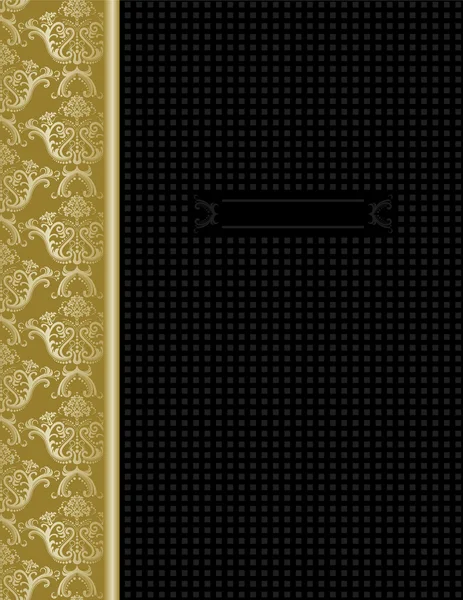 Lyx svart & guld omslagsdesign — Stock vektor