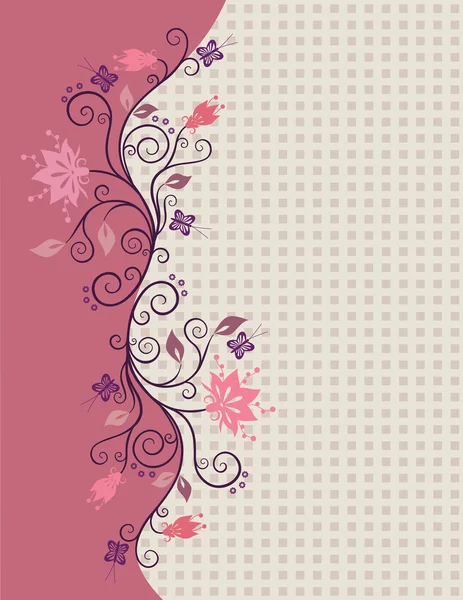 Bordo dei fiori vettoriali rosa — Vettoriale Stock