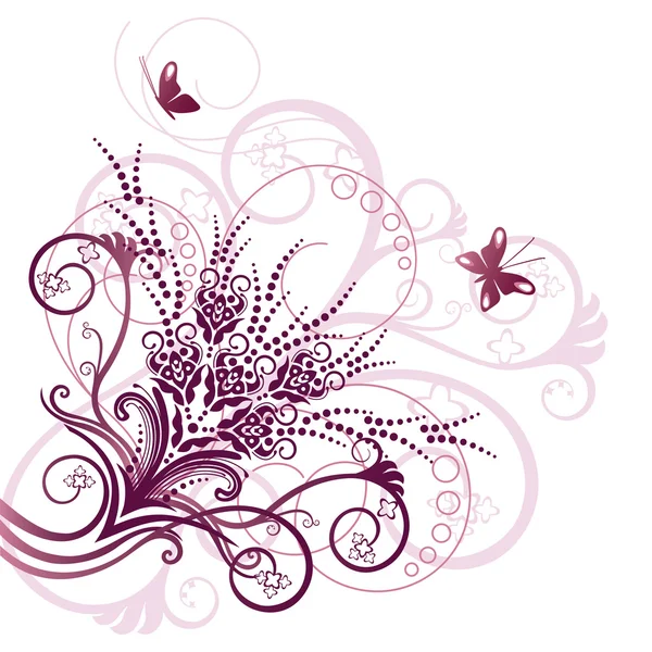 Ροζ floral γωνία στοιχείο σχεδίασης Royalty Free Εικονογραφήσεις Αρχείου
