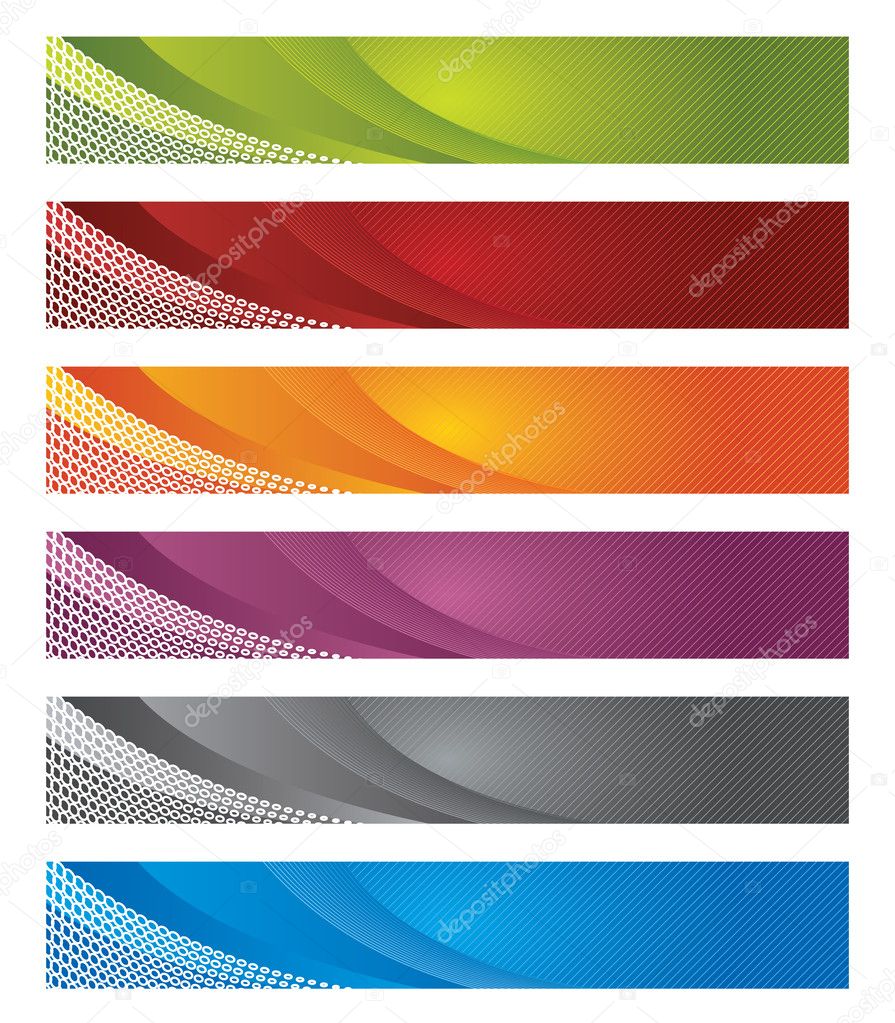 Digital banners in gradient and lines. This image is a vector illustration.