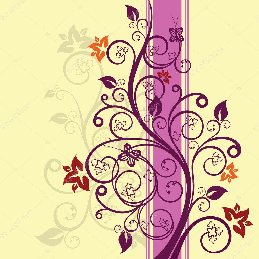 Purple and pink floral vector illustration — Stock Vector © lina_s #4554898