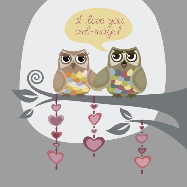 'I love you always' greeting card. This image is a vector illustration. clipart