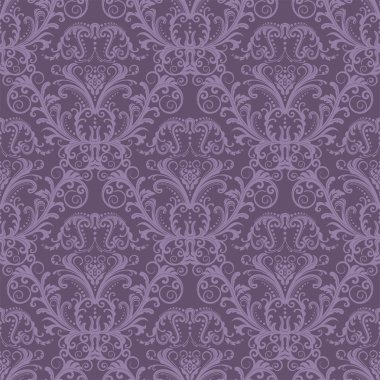 Seamless purple floral wallpaper. This image is a vector illustration. clipart