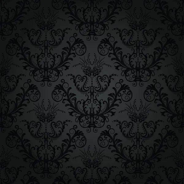 Seamless Luxury Charcoal Floral Wallpaper Image Vector Illustration — Stock Vector